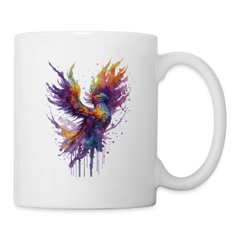 Mystical Fire Watercolor Phoenix Bird - Mug - white - Right