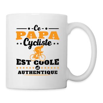 Ce papa cycliste est coole et authentique - Mug blanc - blanc - Droite