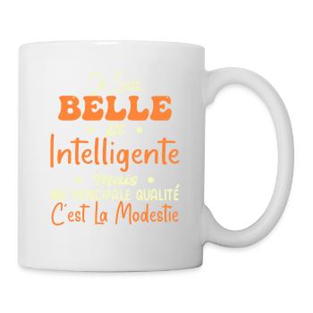 Belle Intelligente et Modeste - Mug blanc - blanc - Droite