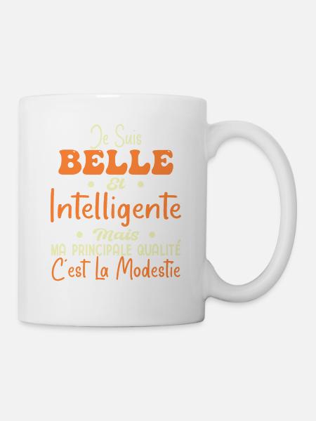 Belle Intelligente et Modeste - Mug blanc - blanc