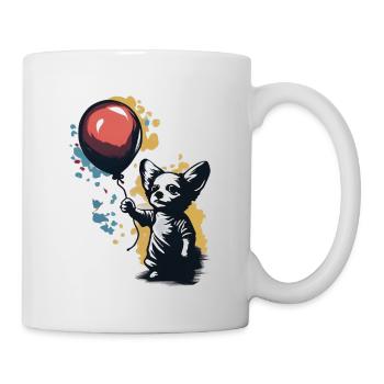 Chihuahua | Ballon | Niedlicher Hund | Welpe | - Tasse - Weiß - Rechts