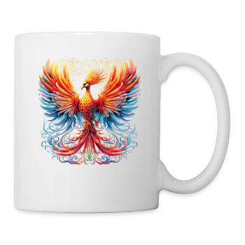 Aufsteigender Phönix Feuer Inspirierende Fantasie - Tasse - Weiß - Rechts