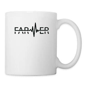 agriculteur palpitations cardiaques vache éleveur élevage agriculture - Mug blanc - blanc - Droite