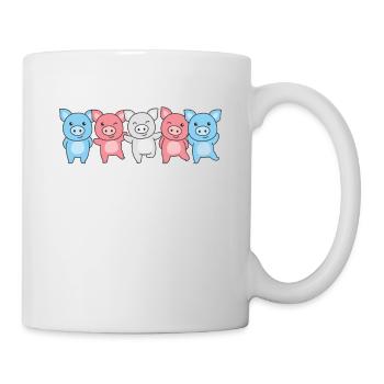 Drapeau transgenre Fierté LGBTQ Cochon mignon - Mug blanc - blanc - Droite