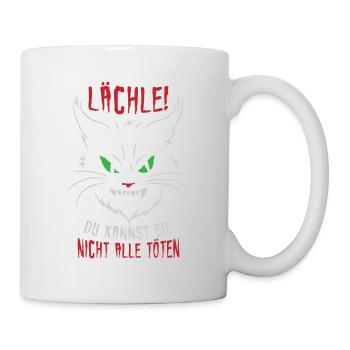 Lächle Du Kannst Sie Nicht Alle Töten - Tasse - Weiß - Rechts