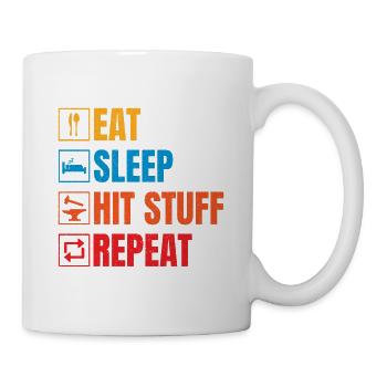 Eat Sleep Hit Stuff Repeat Metalsmith Gift Idea - Mug - white - Right