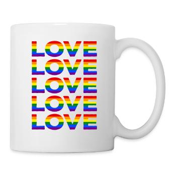 Pride LGBT LGBTQ Rainbow Flag Love CSD Gift - Mug - white - Right