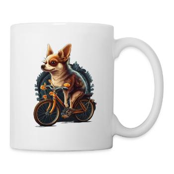 Chihuahua | Fahrrad | Hund | Radfahren | Radfahrer - Tasse - Weiß - Rechts