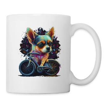 Chihuahua | Fahrrad | Hund | Radfahren | Radfahrer - Tasse - Weiß - Rechts