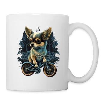 Chihuahua | Fahrrad | Hund | Radfahren | Radfahrer - Tasse - Weiß - Rechts