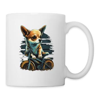 Chihuahua | Fahrrad | Hund | Radfahren | Radfahrer - Tasse - Weiß - Rechts