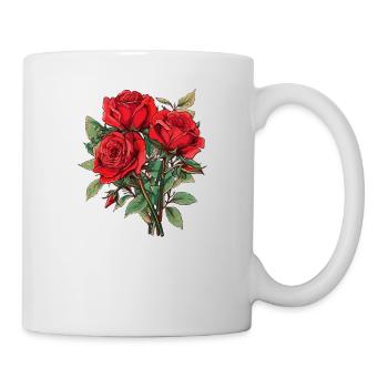 Floral Vintage Red Roses Lover Humor Flowers Fun - Mug - white - Right
