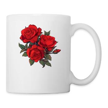3 fleurs vintage fleurs jeu de mots cool rose rouge amoureux - Mug blanc - blanc - Droite