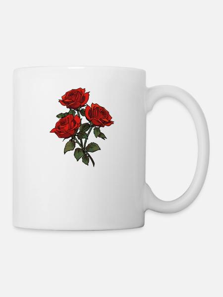 Neuheit Rote Rosen Liebhaber Kühle Rosen Blumen Humor - Tasse - Weiß