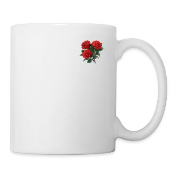 3 Red Roses Patch Lover Cool Floral Novelty Pun - Mug - white - Right