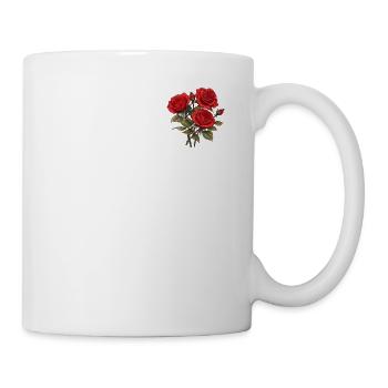 3 Red Roses Lover Patch Novelty Vintage Flowers - Mug - white - Right