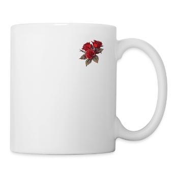 Cool Patch Red Roses Pun Vintage Flowers Lover Fun - Mug - white - Right