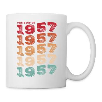Jahrgang 1957 Geschenke Legende für 66 Jahre - 66 - Tasse - Weiß - Rechts