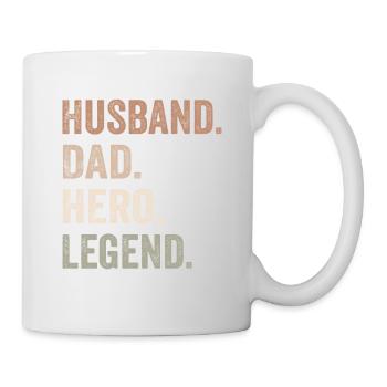 Husband Dad Hero Legend - Mug blanc - blanc - Droite