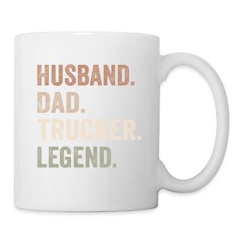 Husband Dad Trucker Legend - Mug - white - Right