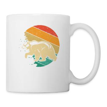 Retro Tier Wald Liebhaber Vintage Grizzly Braunbär - Tasse - Weiß - Rechts