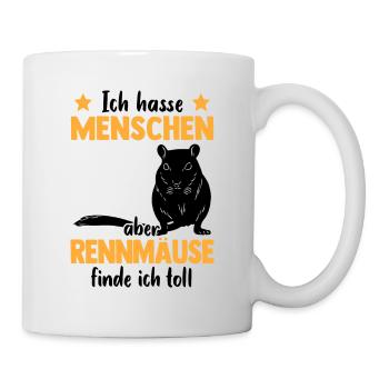 Rennmaus finde ich toll Nagetier Gerbil - Tasse - Weiß - Rechts