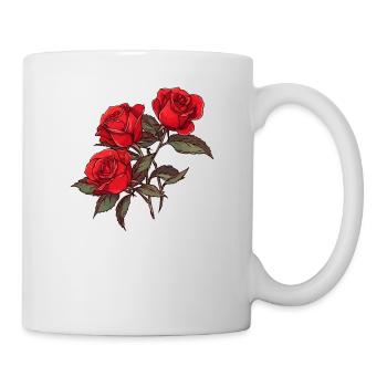 3 Red Roses Flowers Humor Cool Floral Flower Pun - Mug - white - Right