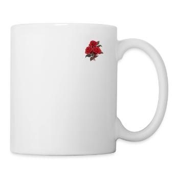 Logo Roses Rouges Patch Vintage Fleurs Amoureux Nouveauté - Mug blanc - blanc - Droite