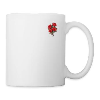 Red Roses Logo Patch Novelty Shirt Flowers Lover - Mug - white - Right