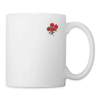 Aufnäher Rote Rosen Cool Vintage Blumen Liebhaber - Tasse - Weiß - Rechts