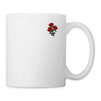 Red Flowers Patch Humor Vintage Floral Roses Pun - Mug - white - Right