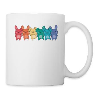 Regenbogen Hase Flag Pride LGBTQ süße Hasen - Tasse - Weiß - Rechts