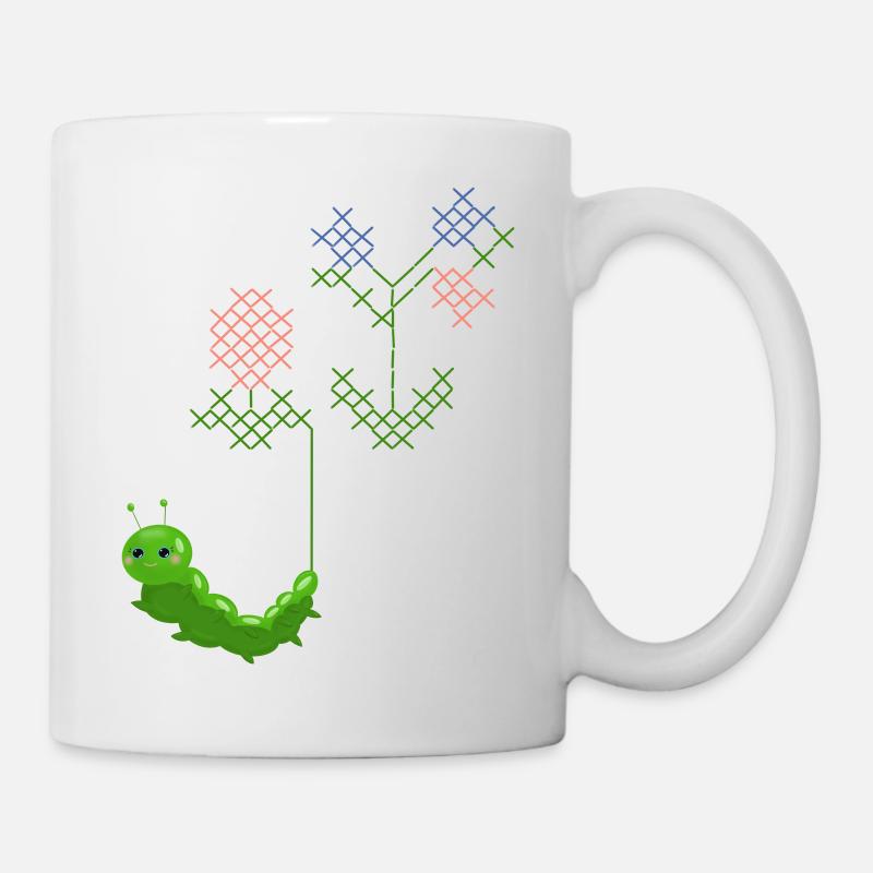 stickende Raupe - Tasse - Weiß