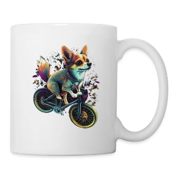 Chihuahua | Fahrrad | Hund | Radfahren | Radfahrer - Tasse - Weiß - Rechts
