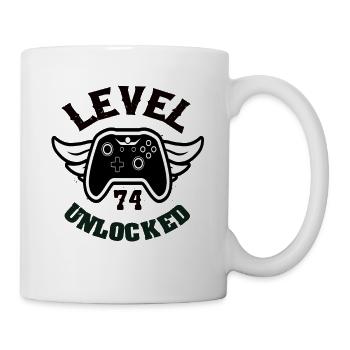 Level 74 Unlocked 74 Birthday - Mug - white - Right