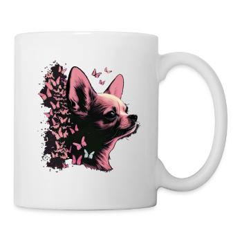 Chihuahua Dog Butterfly 13 - Tasse - Weiß - Rechts