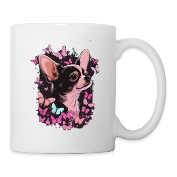 Chihuahua Dog Butterfly 16 - Tasse - Weiß - Rechts
