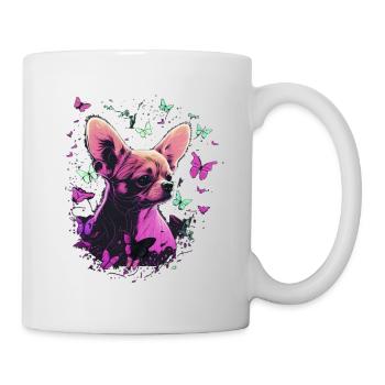 Chihuahua Dog Butterfly 17 - Tasse - Weiß - Rechts