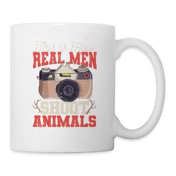 Comment photographier de vrais hommes animaux caméra chasse sauvage - Mug blanc - blanc - Droite