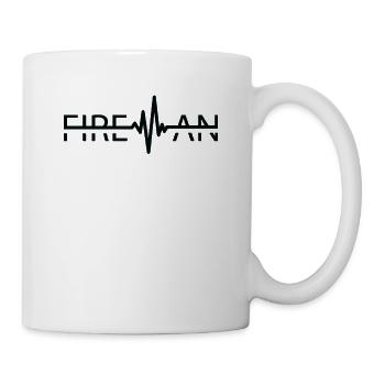 Fireman Heartbeat Firefighter Firewomen Fire - Mug - white - Right
