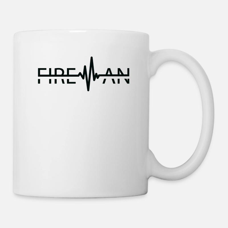 Pompier Heartbeat Pompier - Mug blanc - blanc
