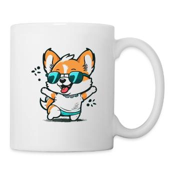 Chien mignon heureux - Mug blanc - blanc - Droite