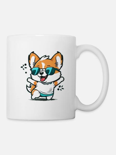 Niedlicher glücklicher Hund - Tasse - Weiß