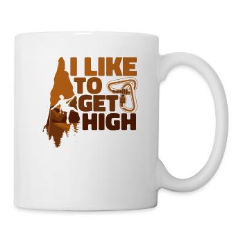 I Like To Get High Alpinklettern Sportklettern - Tasse - Weiß - Rechts