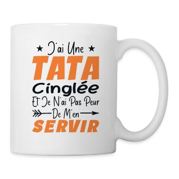 Neveu Nièce Cadeau J'ai Une Tata Cinglée Humour - Mug blanc - blanc - Droite
