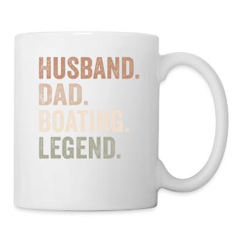 männer ehemann vater bootfahren legende lustiges segelboot - Tasse - Weiß - Rechts