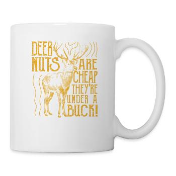 Les noix de cerf sont bon marché, elles sont sous un dollar drôle de wapiti - Mug blanc - blanc - Droite