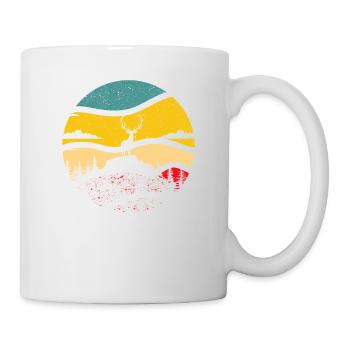 American Elk Hunter Retro Vintage Sun Bow - Mug - white - Right