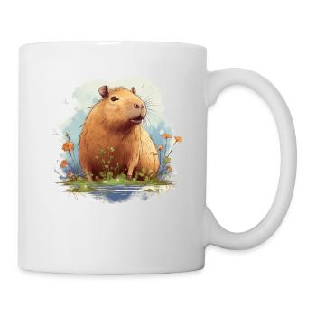 Capybara - süß - Trend - Wasserschwein - Geschenk - Tasse - Weiß - Rechts