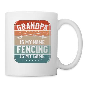 Opa ist mein Name Fechten ist mein Wildfechter - Tasse - Weiß - Rechts